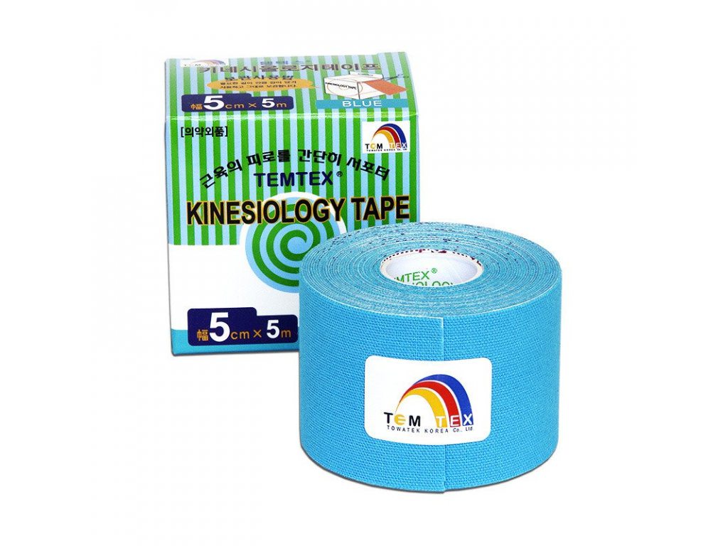 Temtex kinesio tape Classic, modrá tejpovacia páska 5cm x 5m